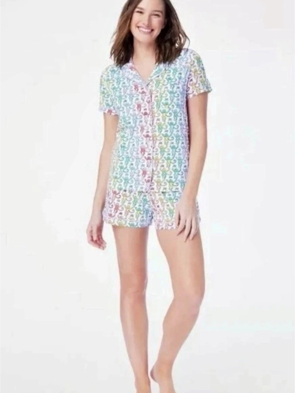 Roller Rabbit Monkey Polo Pajama Set Women's Pajamas